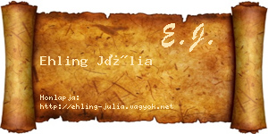 Ehling Júlia névjegykártya